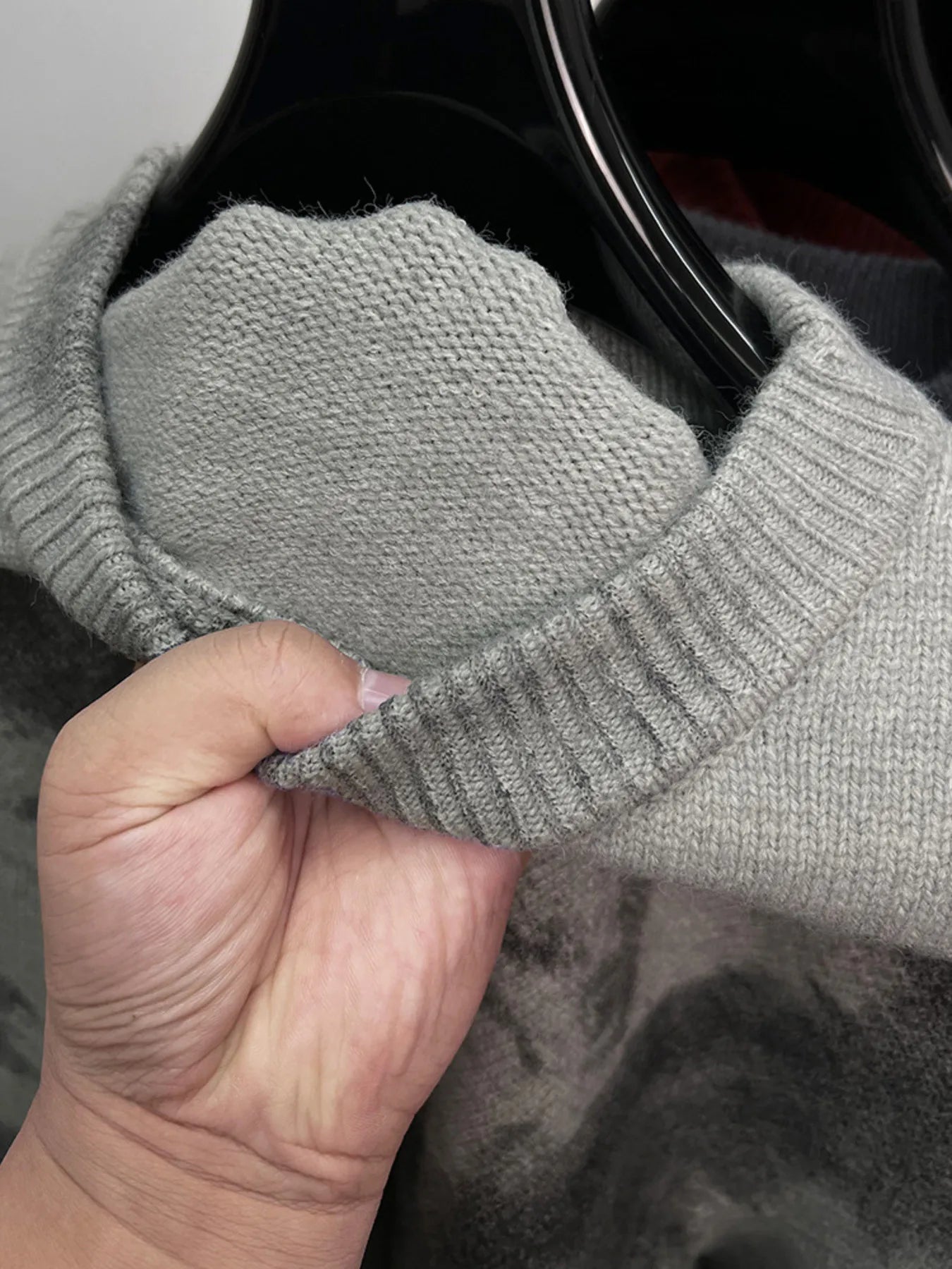 Men's Plus Size Ribbed Hem Round Neck Sweater
