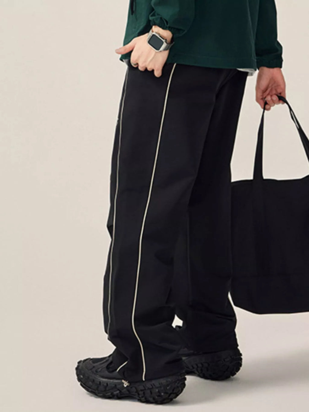 Men's Drawstring Wide Leg Pants