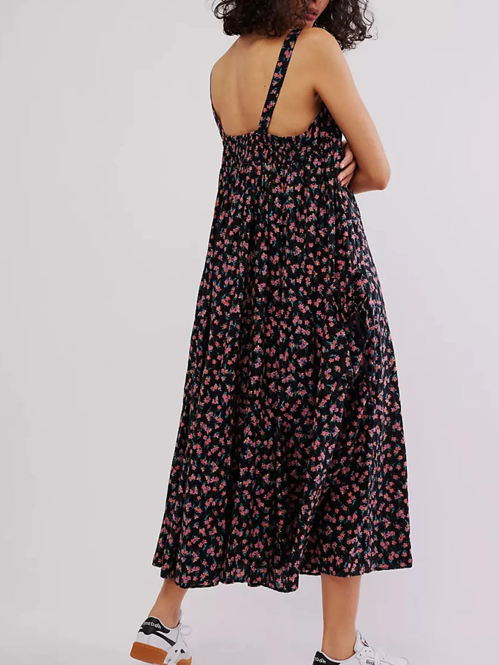 Floral Print Square Neck Summer Dress