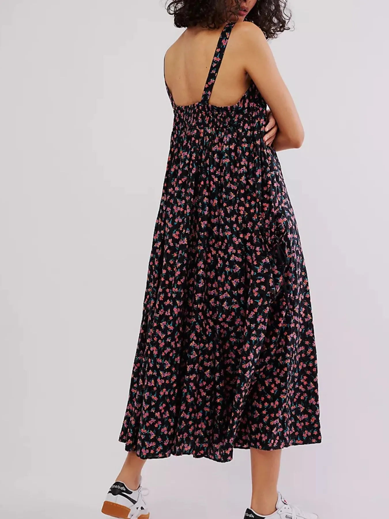 Floral Print Square Neck Summer Dress