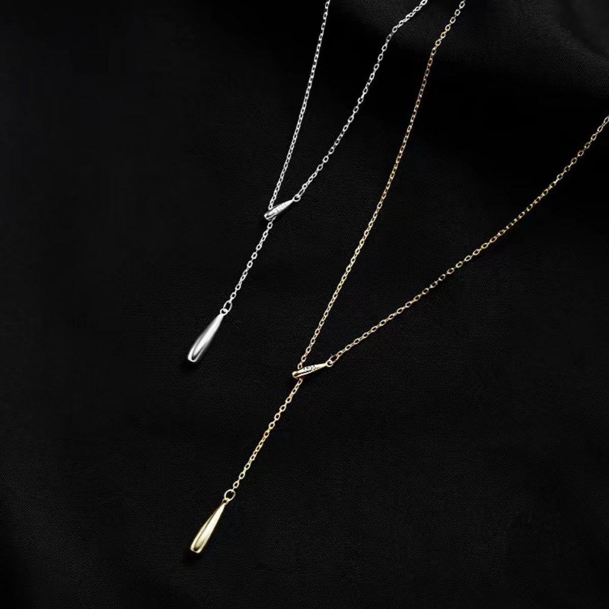 925 Sterling Silver Y-Shaped Pendant Necklace