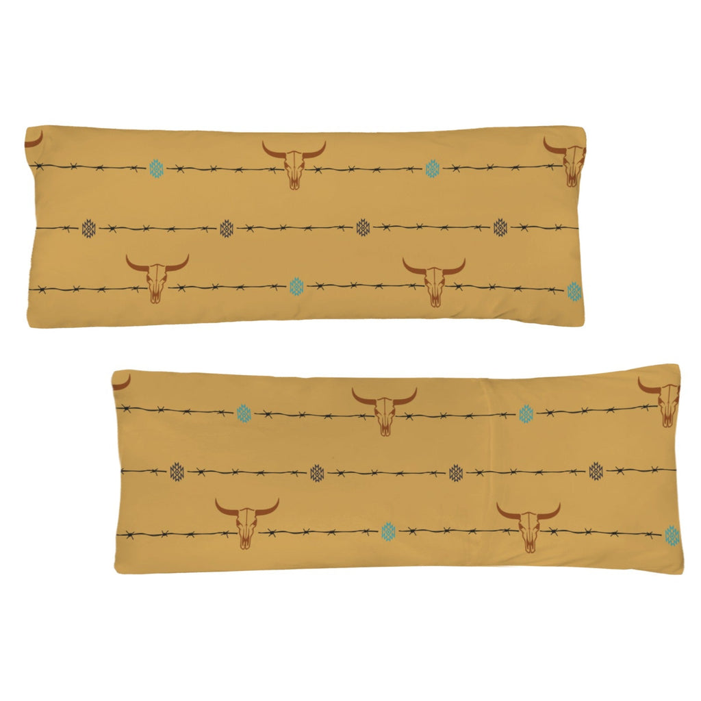 Baha Ranch Barbwire Longhorn Body Pillow Made in America
