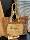 Fringe Straw Shoulder Bag