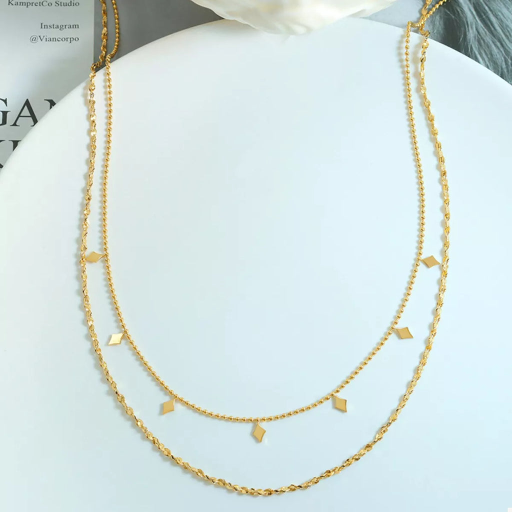 18K Gold-Plated Titanium Steel Layered Necklace