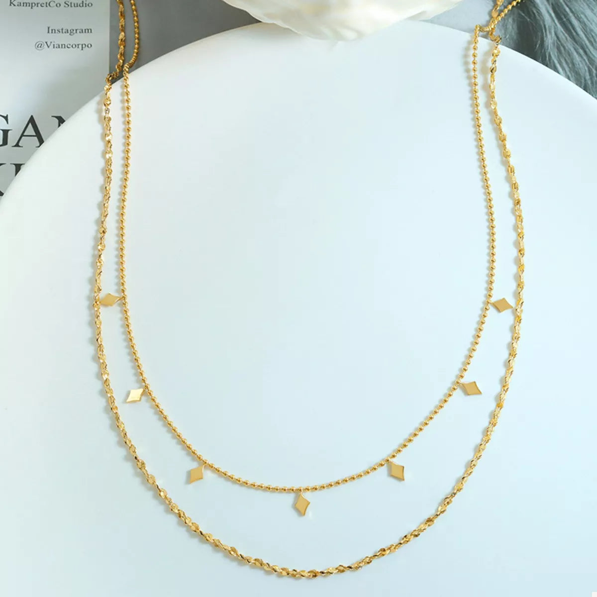 18K Gold-Plated Titanium Steel Layered Necklace