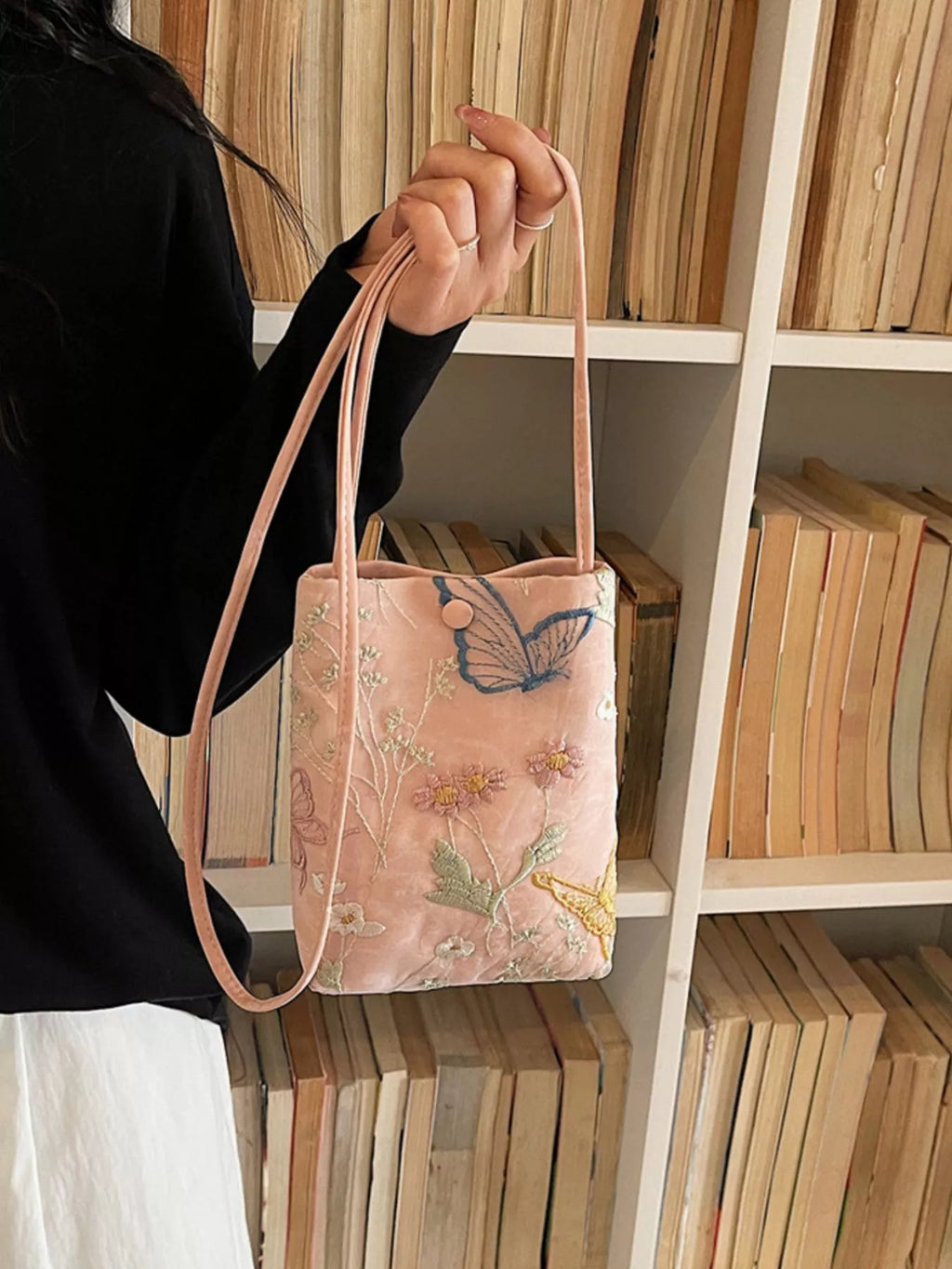 Embroidered Lightweight Crossbody Bag