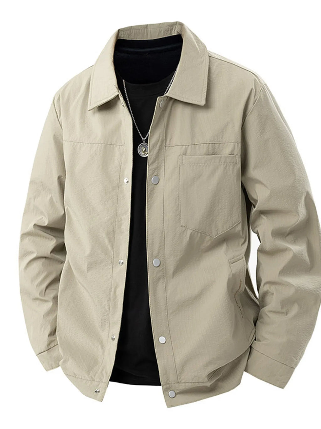 Men's Plus Size Lightweight Snap-Down Jacket