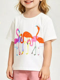 Children's Flamingo Print Short Sleeve T-Shirt