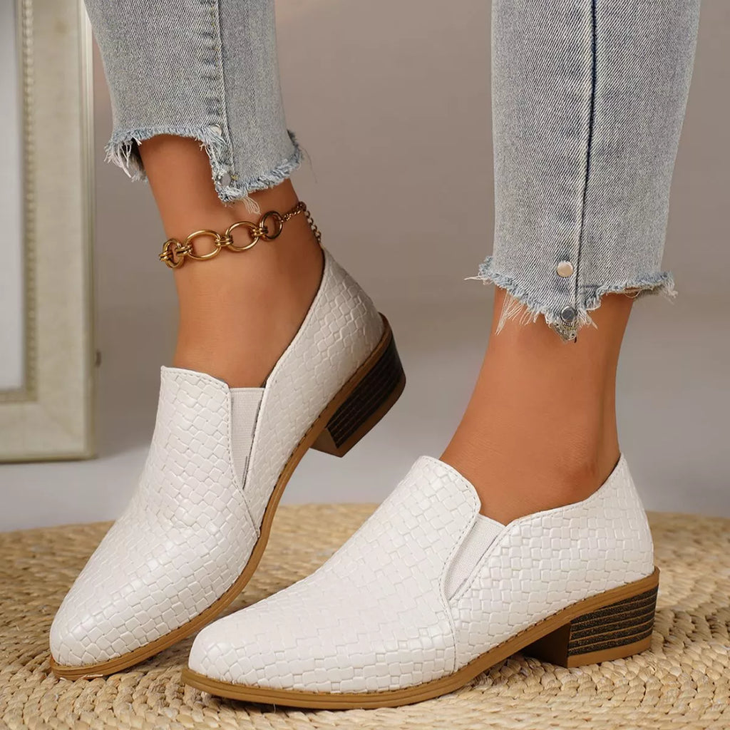 Point Toe Block Heels Loafers