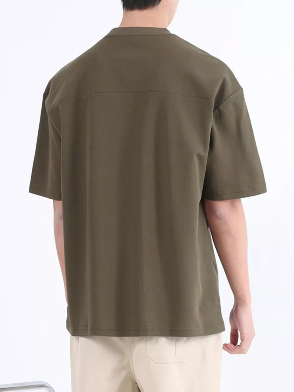 Men's Plus Size Half Sleeve Solid Color Top