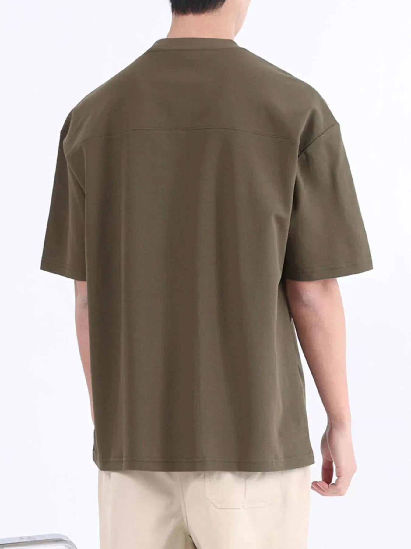 Men's Plus Size Half Sleeve Solid Color Top