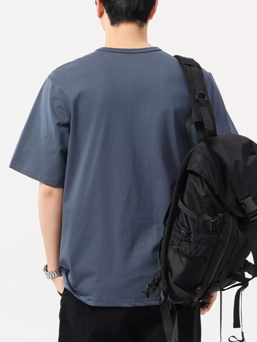 Men's Plus Size Button Detail Short Sleeve T-Shirt