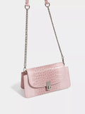 Crocodile Embossed Flap Crossbody Bag