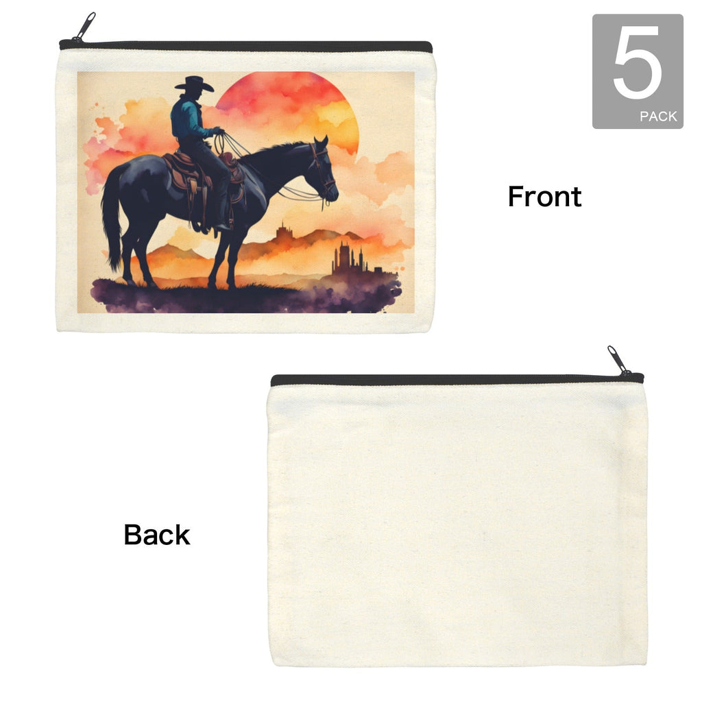 Baha Ranch Water Color Cowboy Cosmetic Bag Pack of 5 Made in America