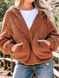 Zip Up Hooded Sherpa Jacket