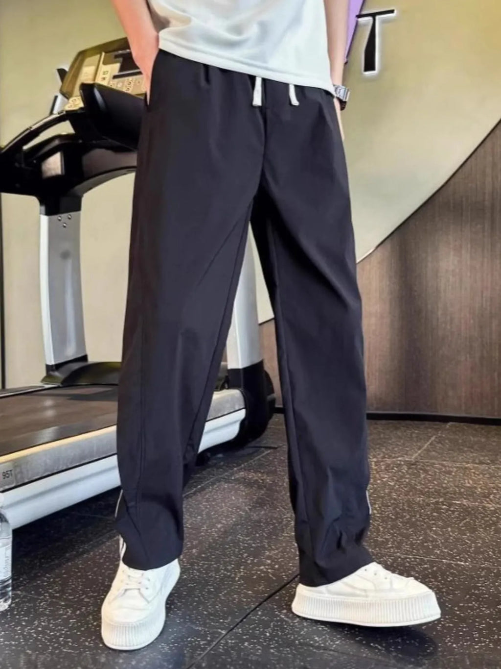 Men's Plus Size Relaxed Fit Wide Leg Casual Pants