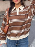 Striped Dropped Shoulder Sweatshirt