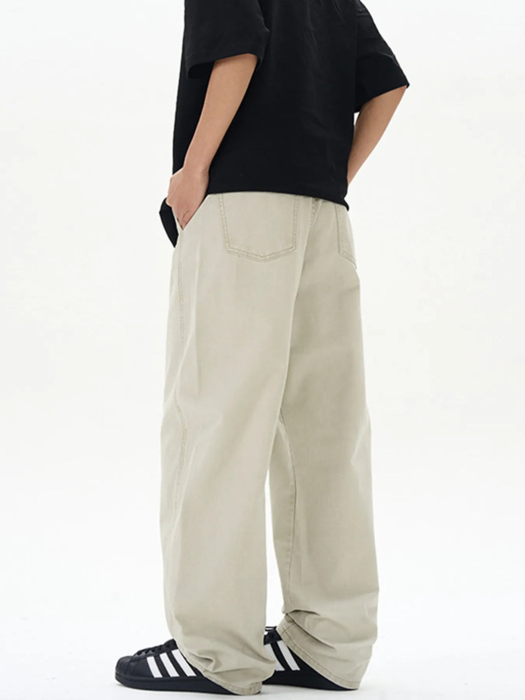 Men's Full Size Washed Wide Leg Cargo Pants Plus Size