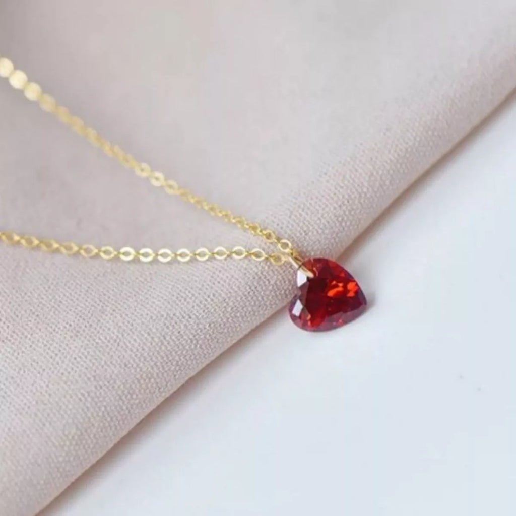 925 Sterling Silver Zircon Heart Necklace