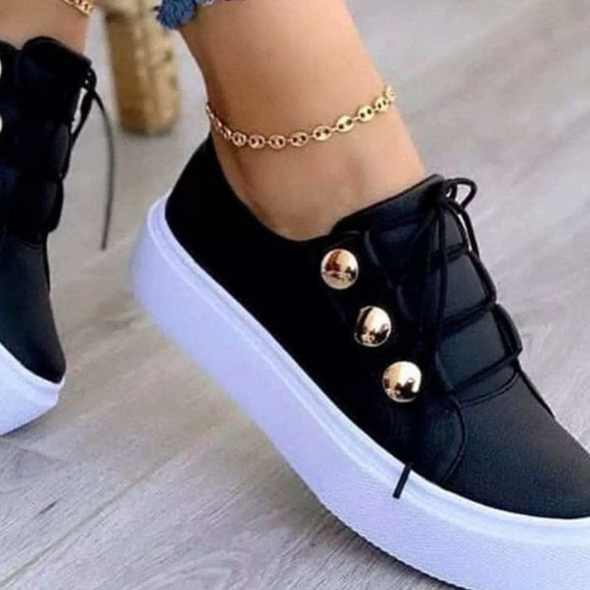 Round Toe Platform Sneakers
