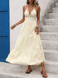 Halter Neck Tiered Maxi Dress