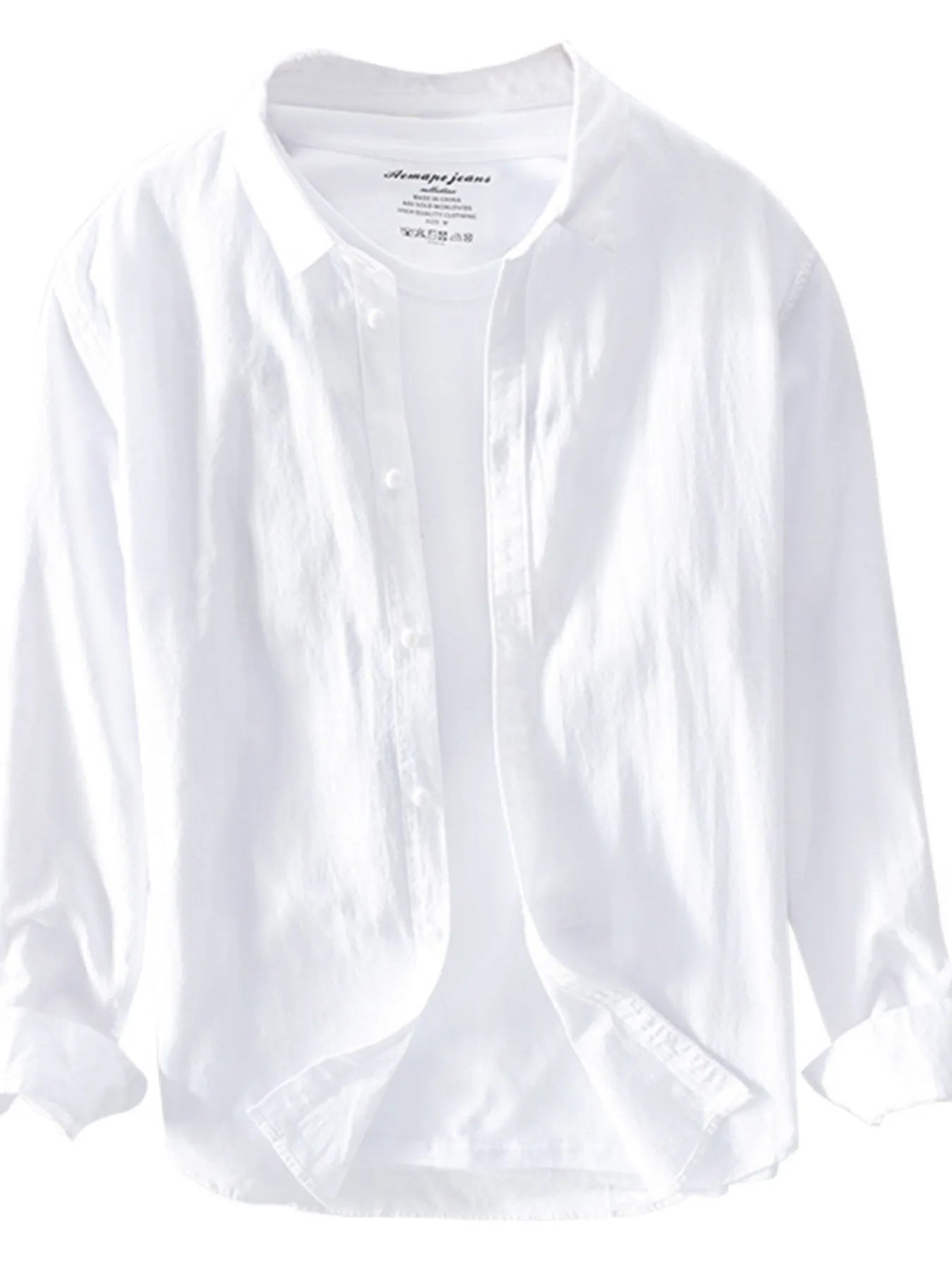 Men's Plus Size Long Sleeve Button-Up Shirt