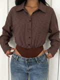 Striped Button-Up Bodysuit