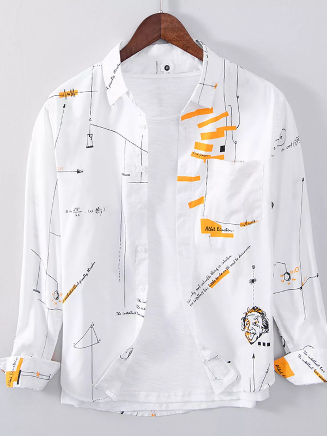 Men's Plus Size Casual Printed Long Sleeve Shirt