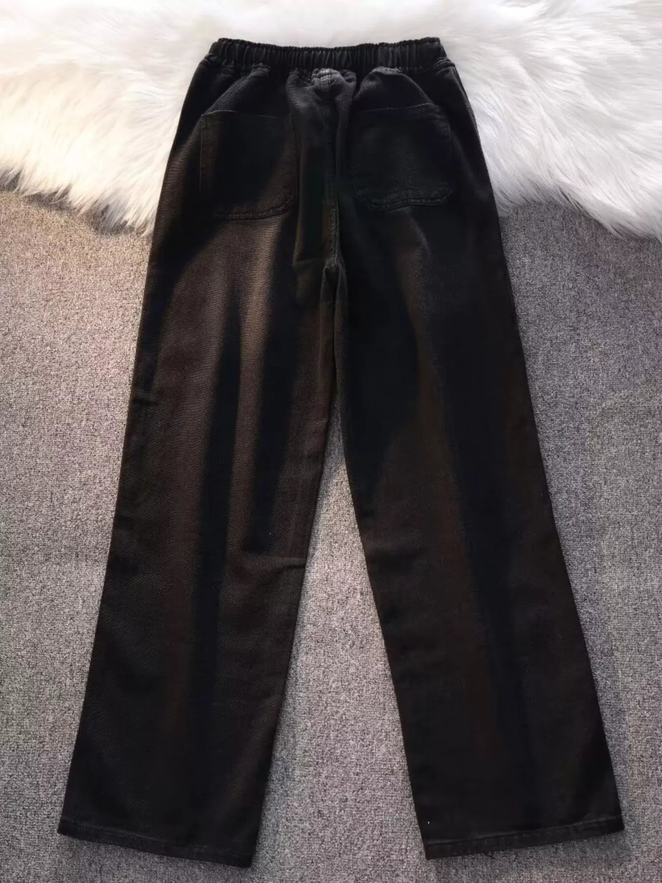 Men's Full Size Vintage Wash Wide Leg Jeans with Drawstring Plus Size