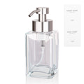 Foaming Soap Dispenser with Stainless Steel Pump 12oz Refillable Glass Liquid Dish Soap Bottles for Bathroom Kitchen Sink Home Decor