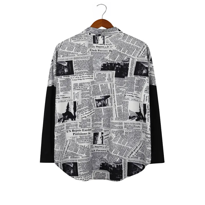 Men's Full Size Contrast Sleeve Button-Up Shirt Plus Size