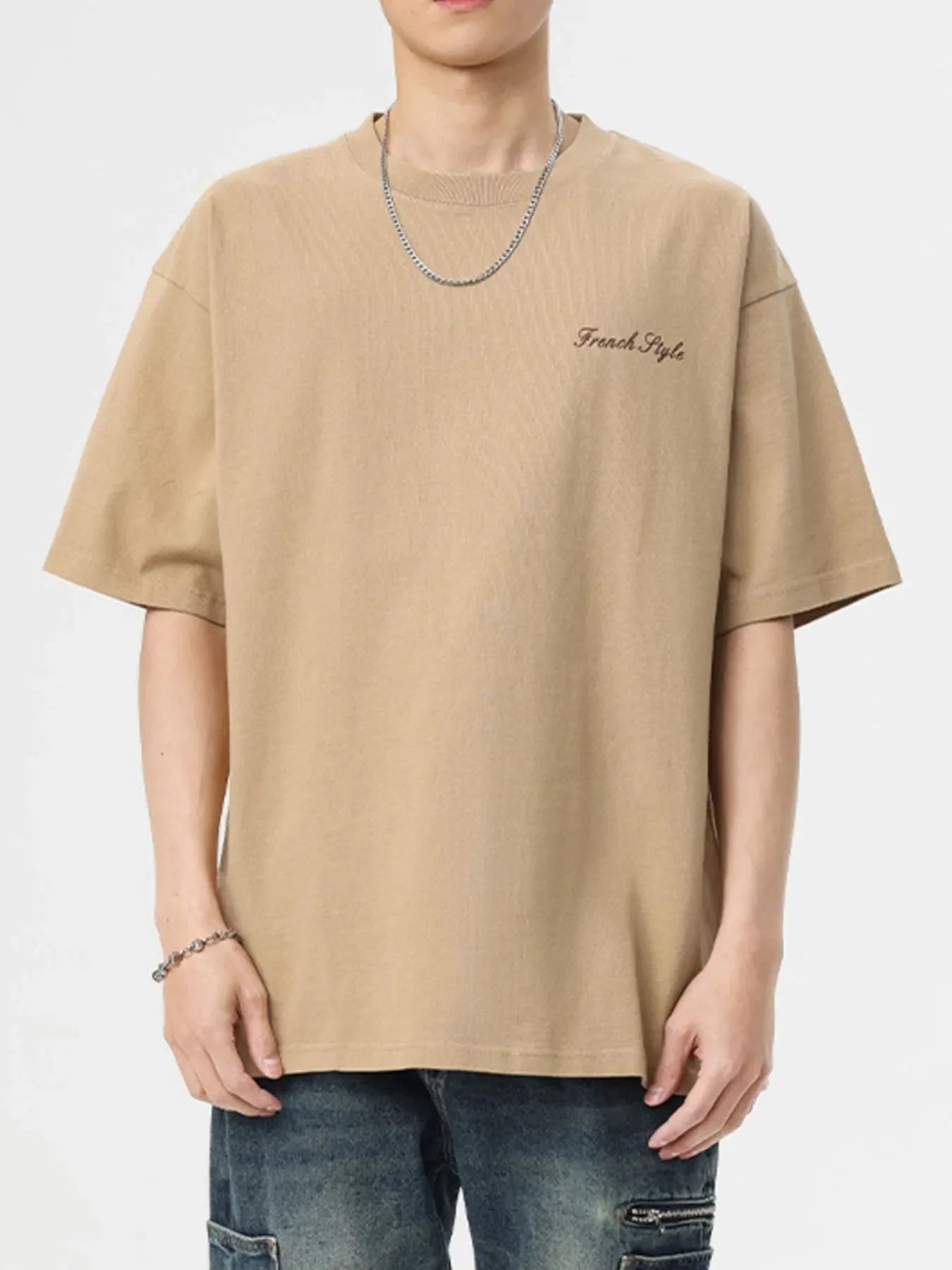 Men's Full Size Basic Style Oversized Round Neck Graphic T-Shirt Plus Size