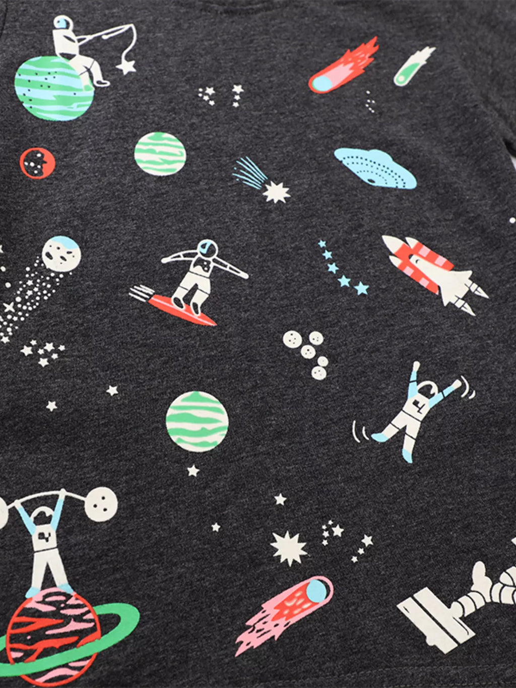 Children's Space-Themed Short Sleeve T-Shirt