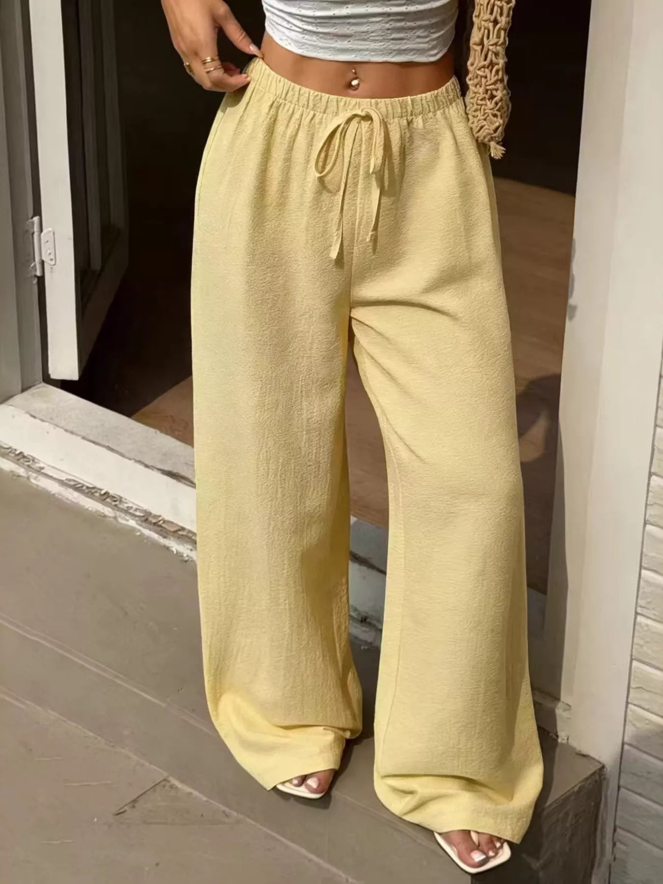 Plus Size High-Waisted Wide-Leg Pants