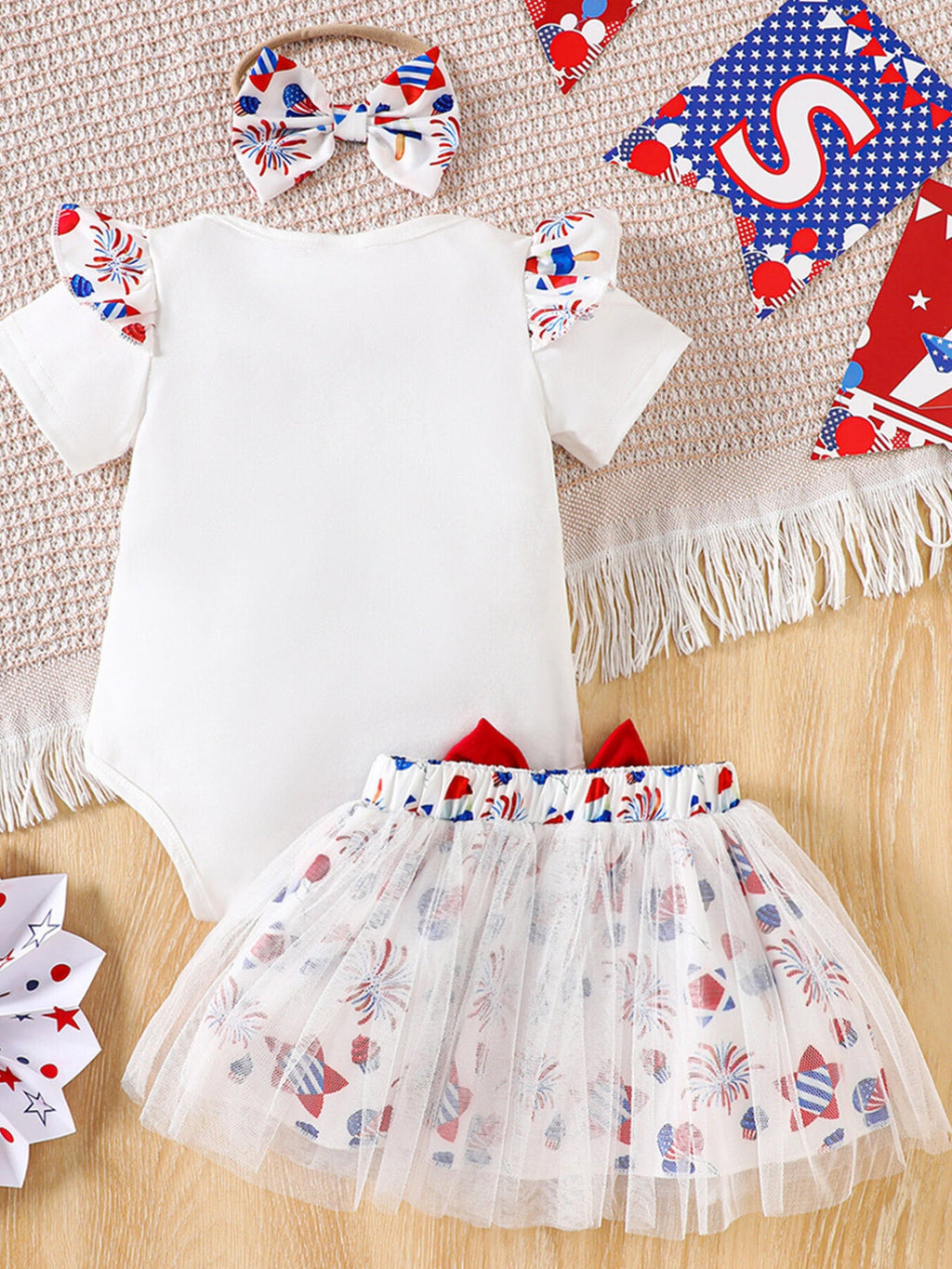 Children's Independence Day Print Outfit Set