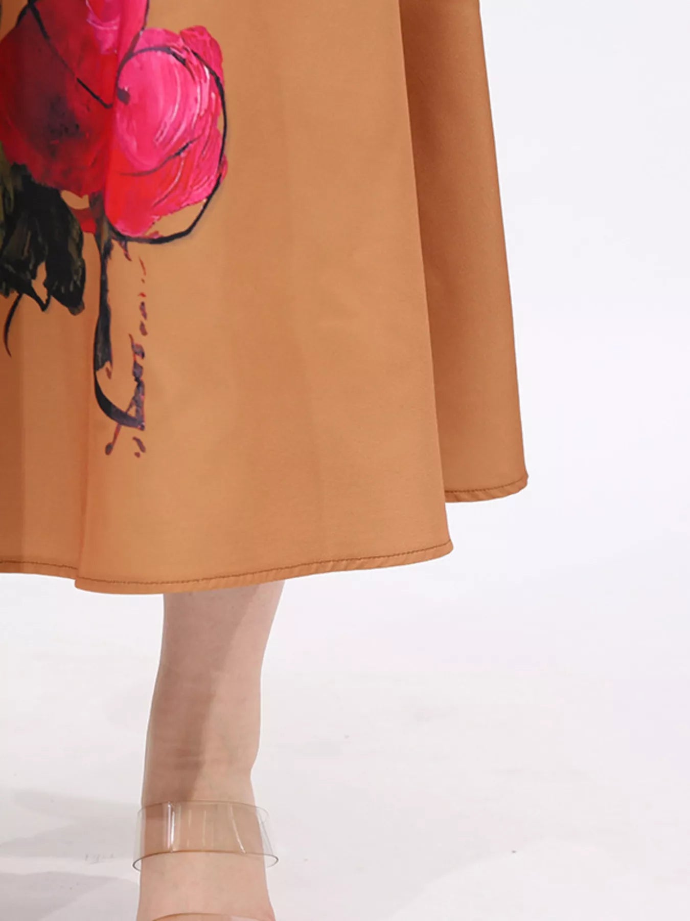 Floral Print Square Neck Midi Dress