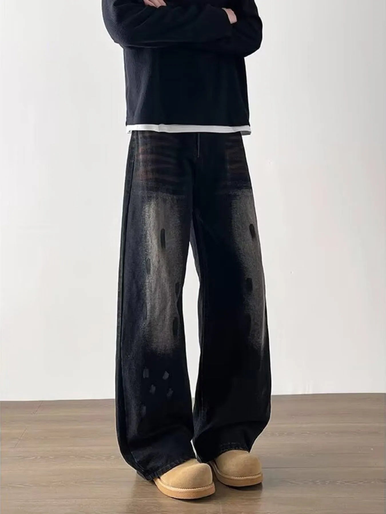 Men's Full Size Wide-Leg Jeans Plus Size