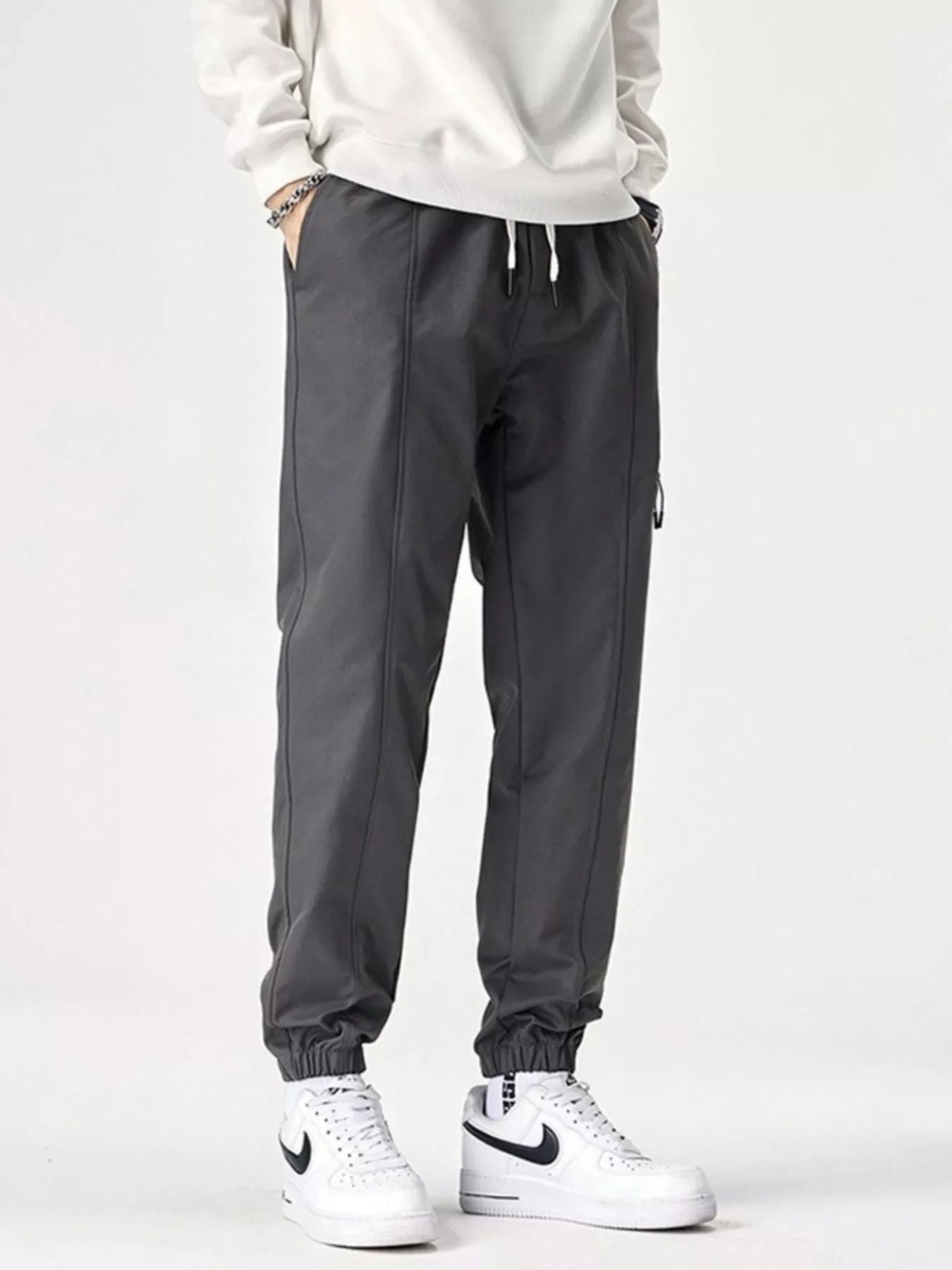 Men's Plus Size Drawstring Wide Leg Joggers