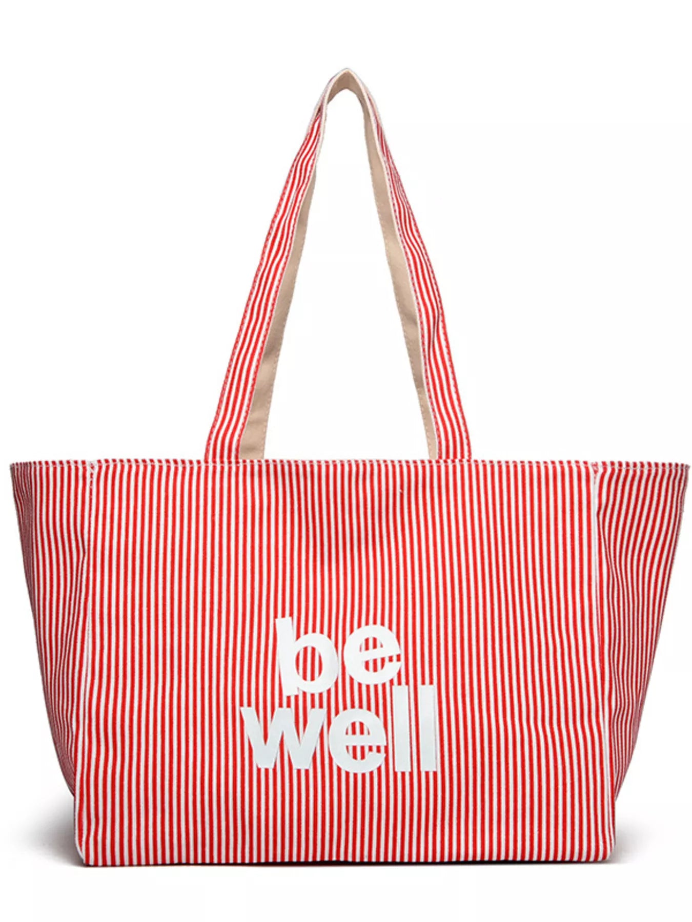 Striped Canvas Duffel Bag