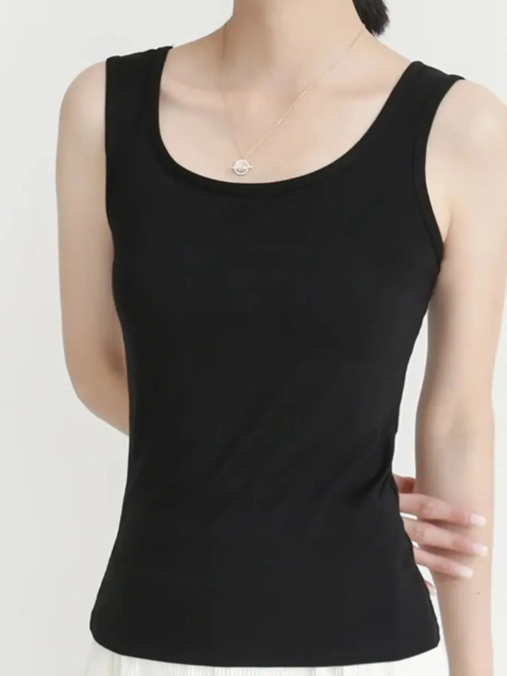 Scoop Neck Wide Strap Tank