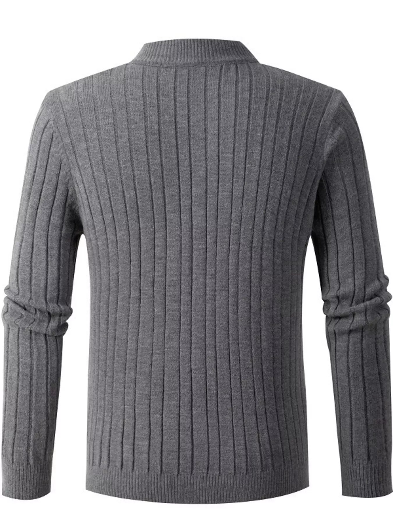 Men's Full Size Cable Knit Half-Zip Sweater Plus Size