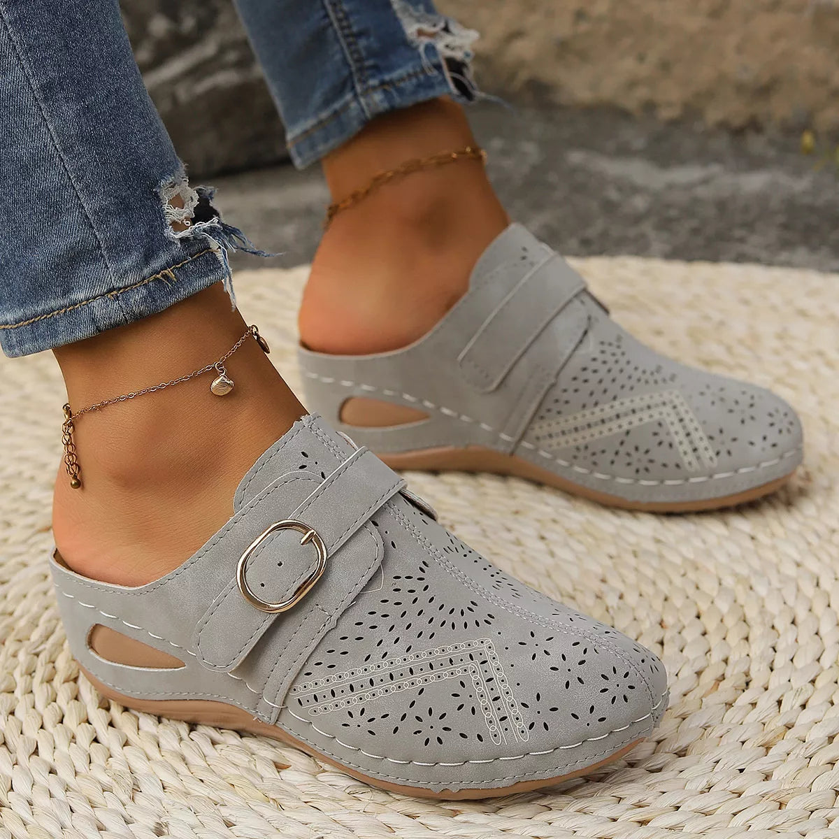 Casual Buckle Slip-Ons