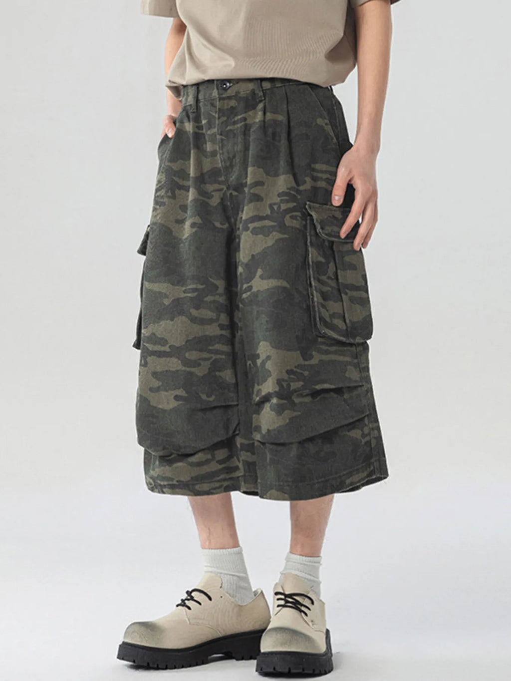 Men's Urban Camo Wide Leg Cargo Pants