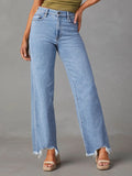 Raw Hem Loose Fit Jeans