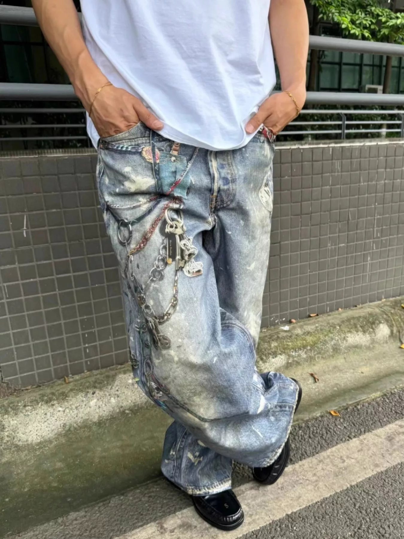 Men's Full Size Wide Leg Jeans Plus Size