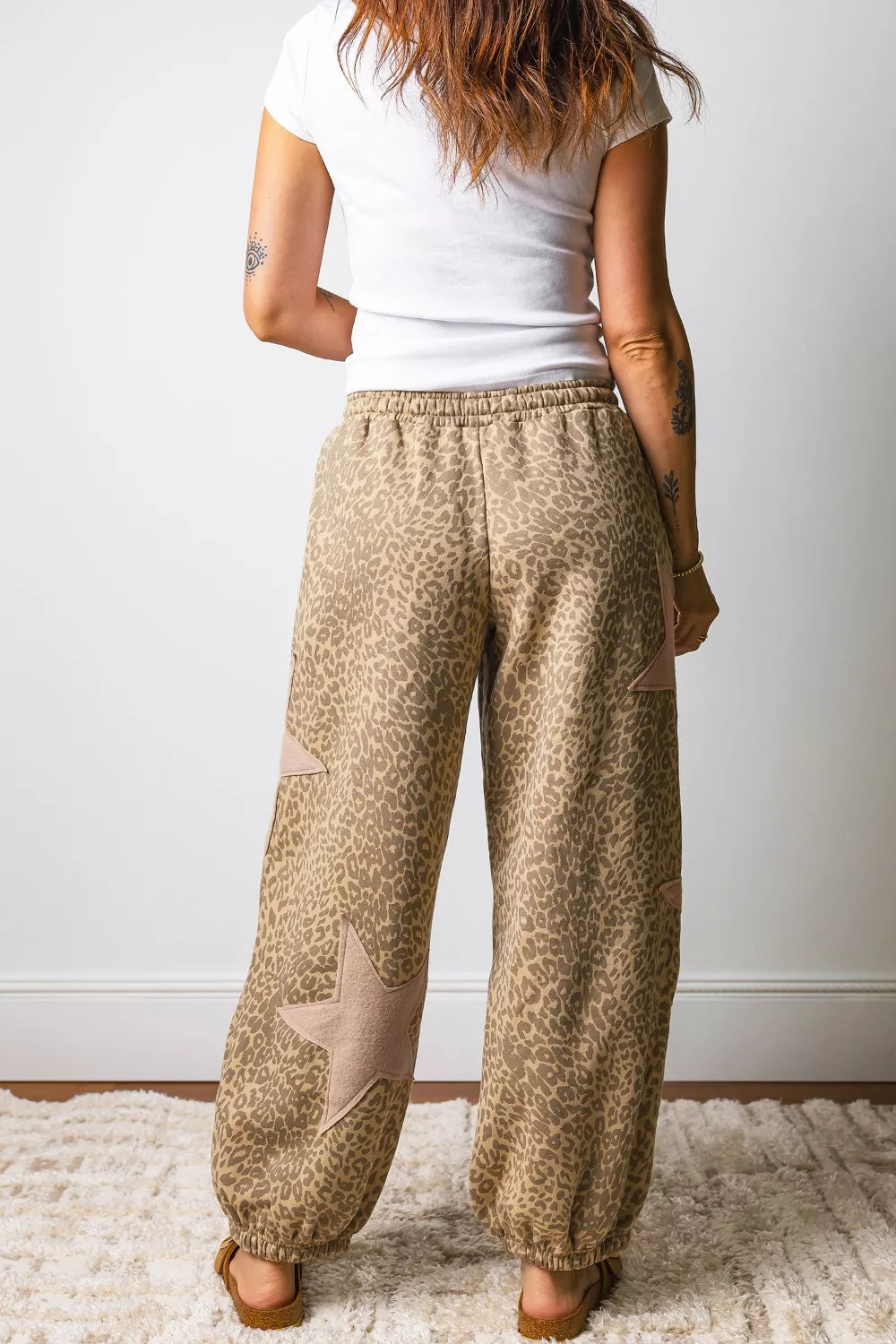 Leopard Star Patch Loose Pants