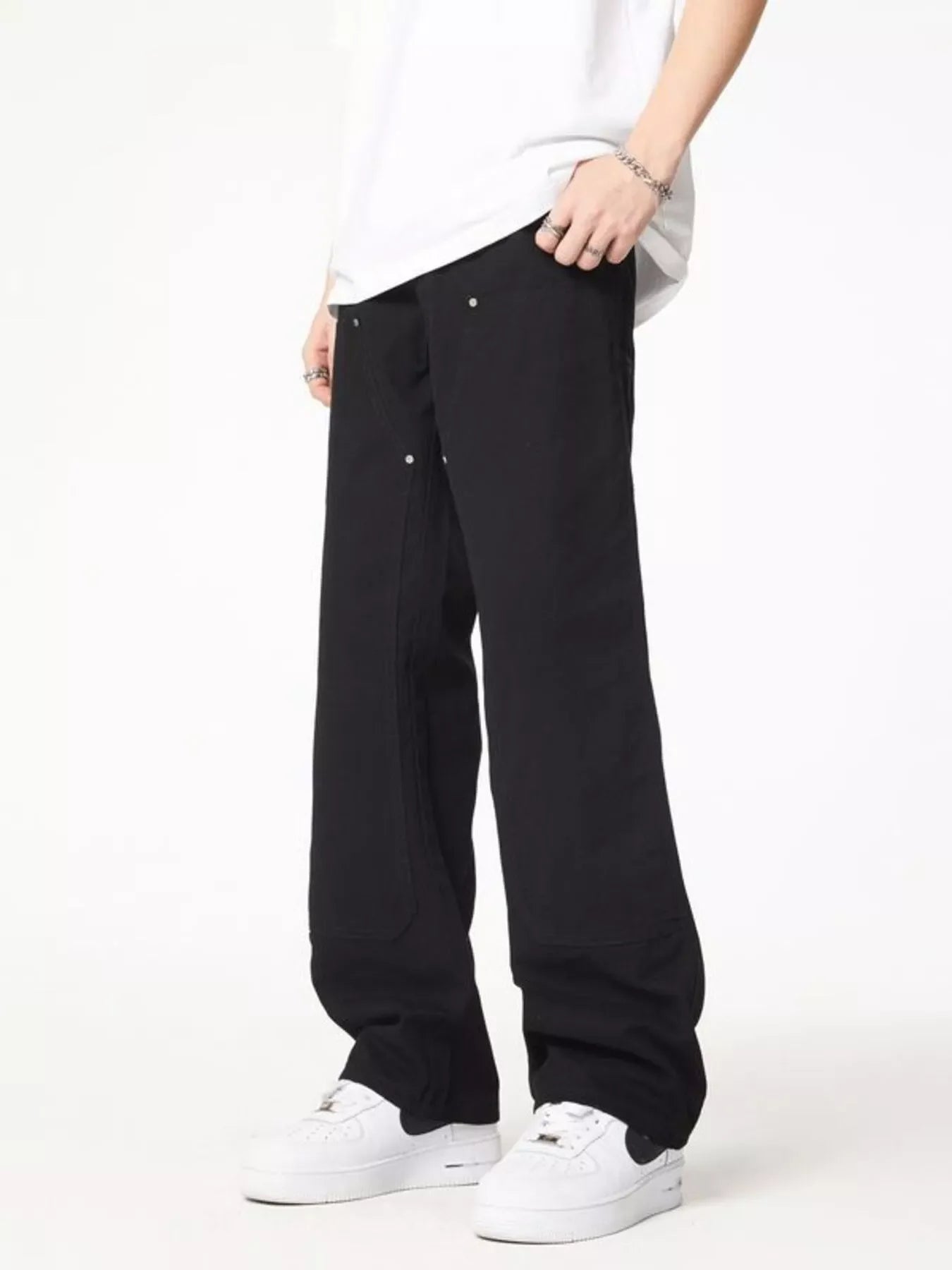 Men's Full Size Wash Wide Leg Jeans Plus Size