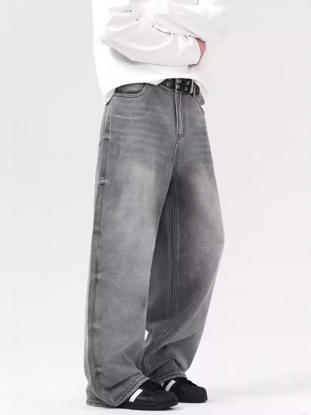 Men's Vintage Wash Wide Leg Jeans
