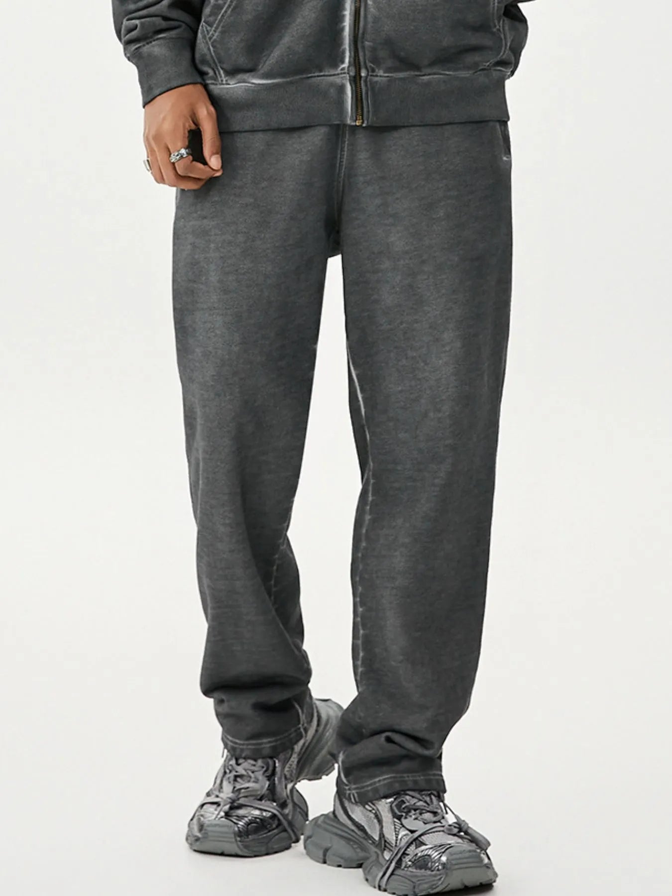 Men's Drawstring Washed Straight Sweatpants