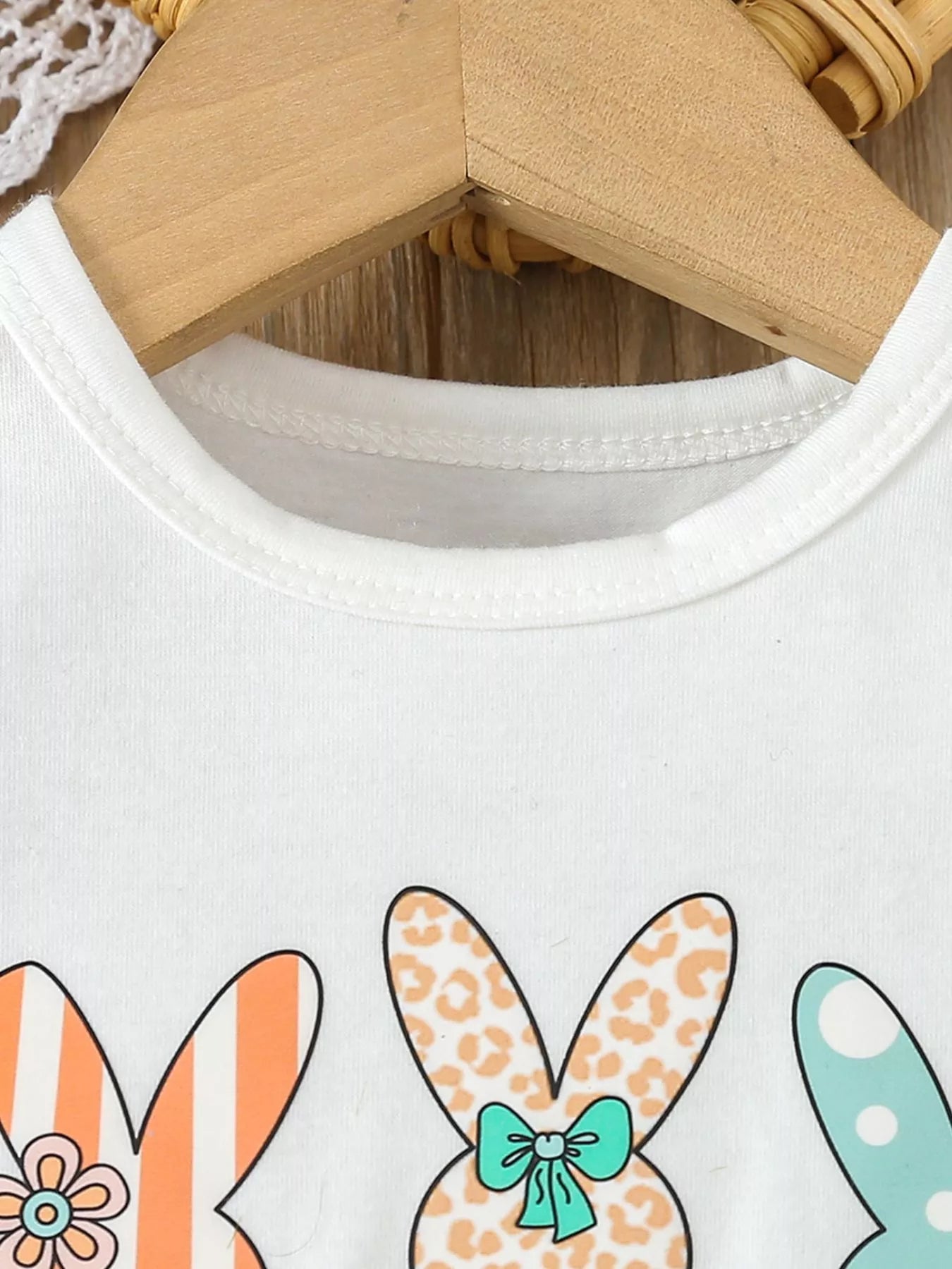 Children's Bunny Round Neck Tee and Pants Set